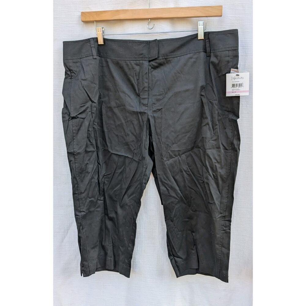 Relativity Womens Jet Black Capri Pants‎ Sz 22W Summer Casual Comfort NWT